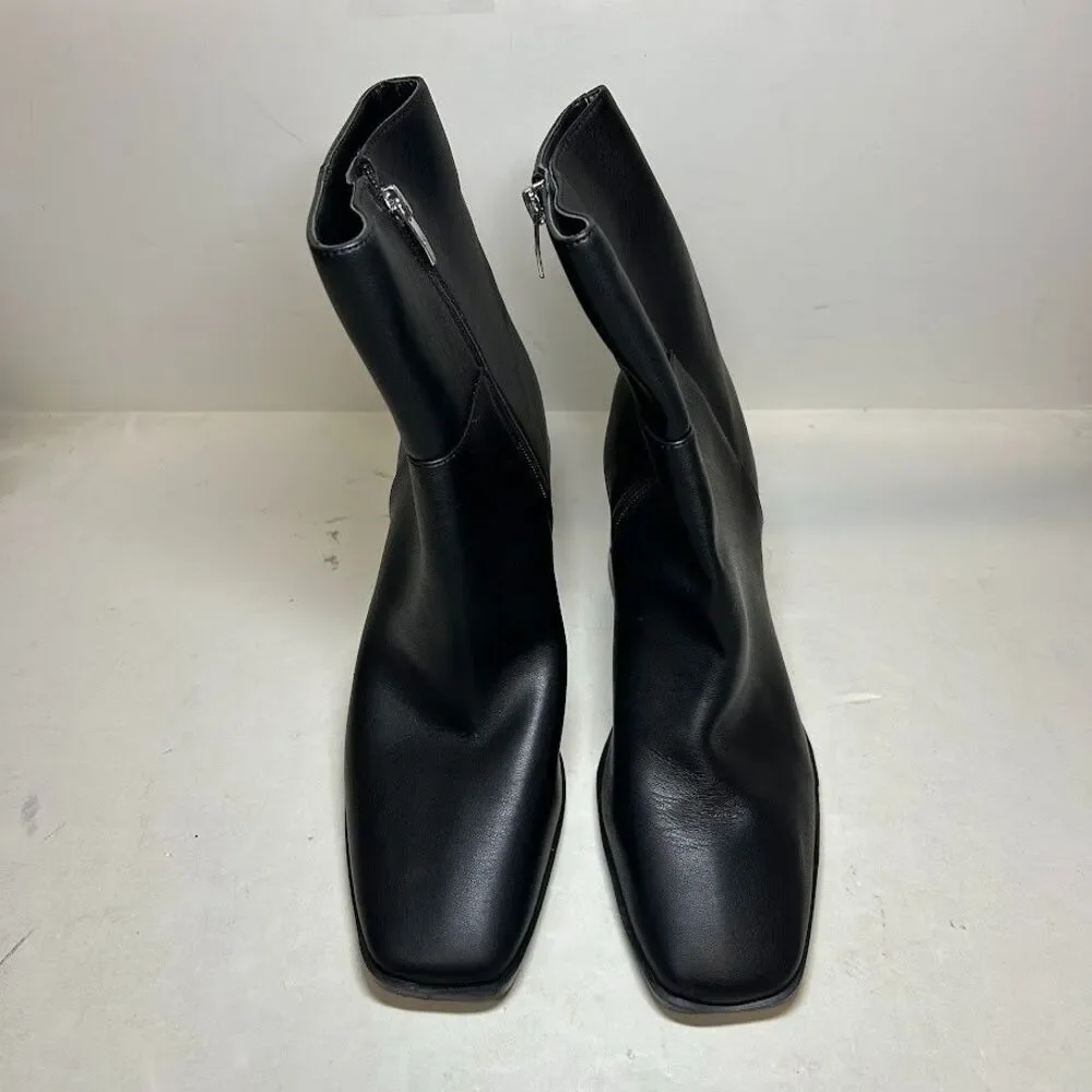 Marc Fisher Womens 8.5 M Black Dairey Zip Up Block Heel Ankle Boots DISPLAY QX7